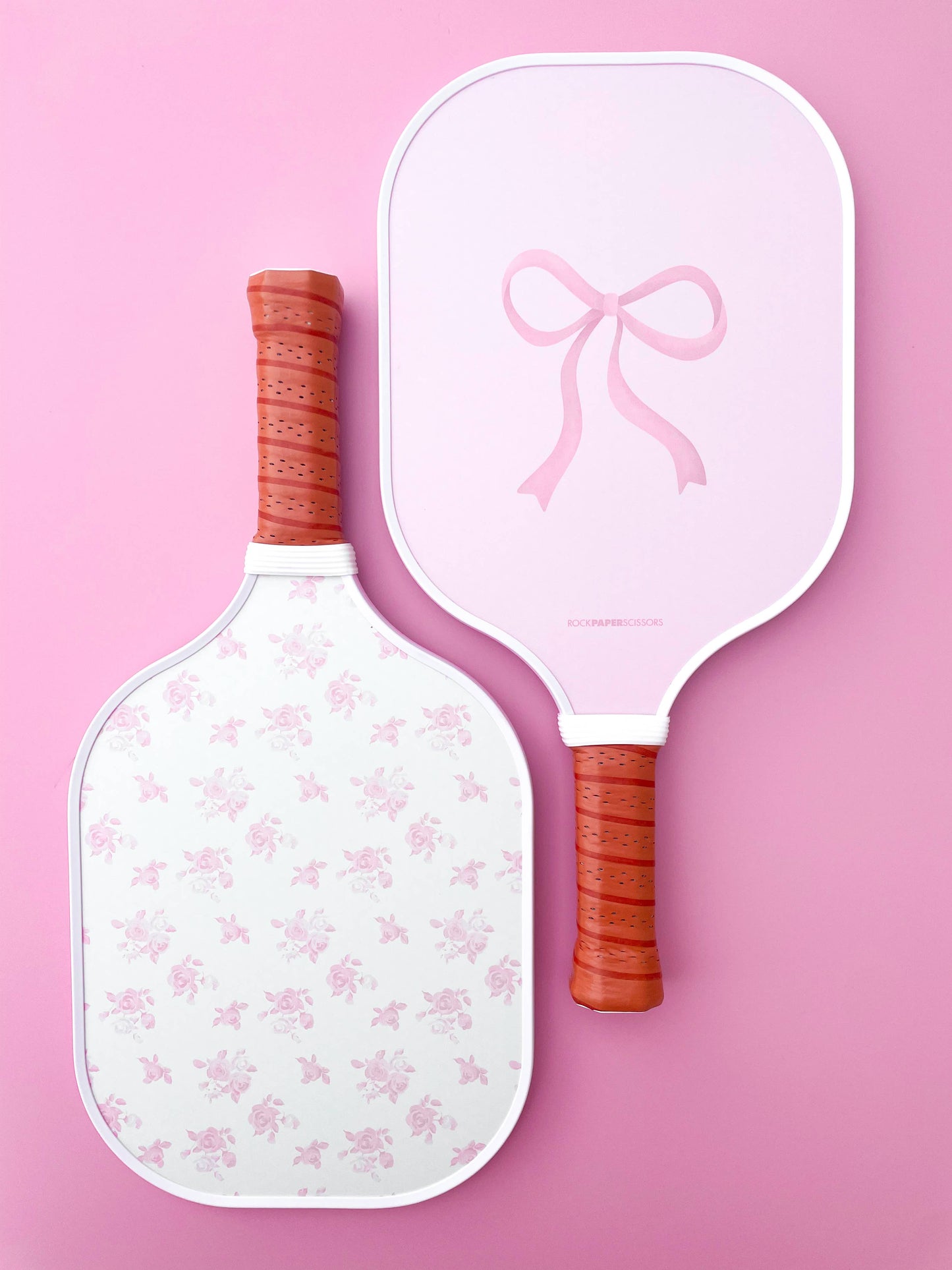 Pink Bow Floral Pickleball Paddle