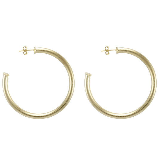 Small Everybody's Favorite Hoops: Brushed 18K Gold Plated