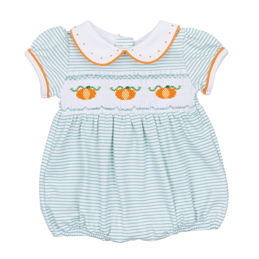 Lil' Girl Pumpkin Smocked Bubble