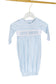 Smocked Little Brother Gown in Blue Gingham