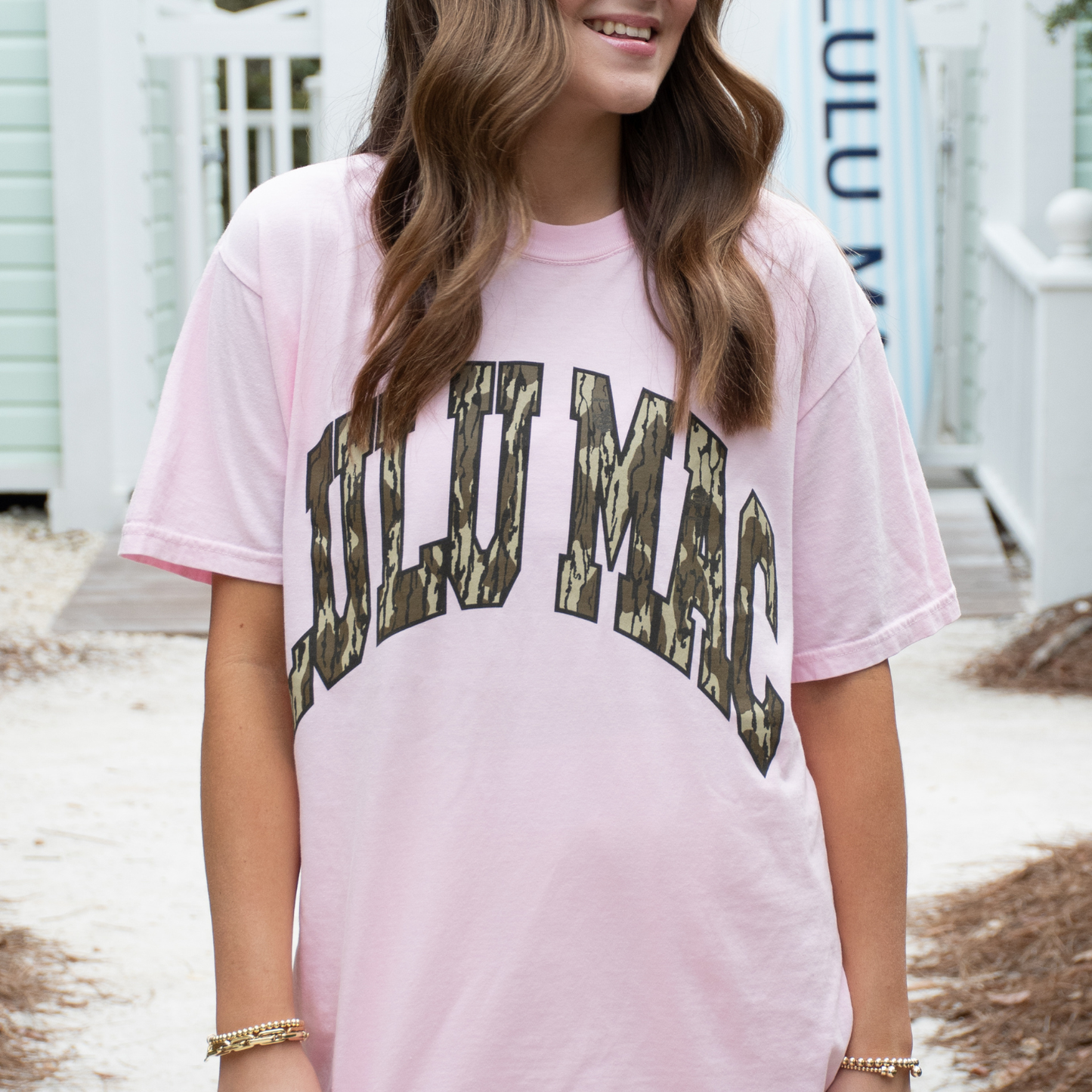 LULU MAC, Mossy Oak Bottomland Blossom Pink Comfort Colors Tee