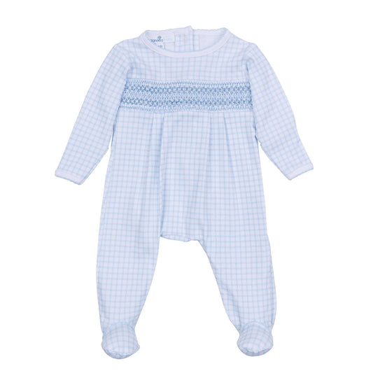 Peek-A-Boo Wishes, Light Blue Smocked Footie