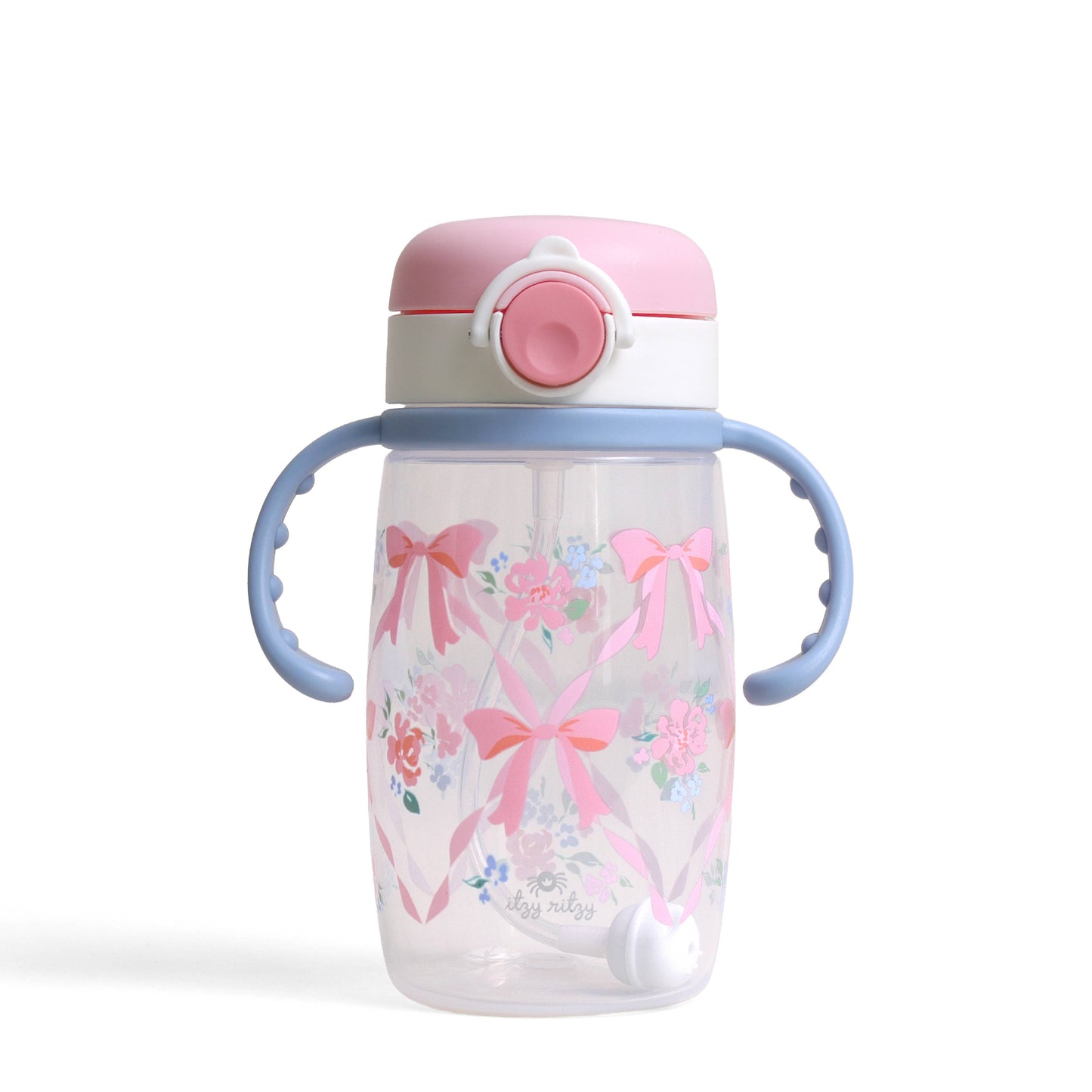 Itzy Sips™ - Straw Cup With Snap-Close Lid: Ribbons & Roses