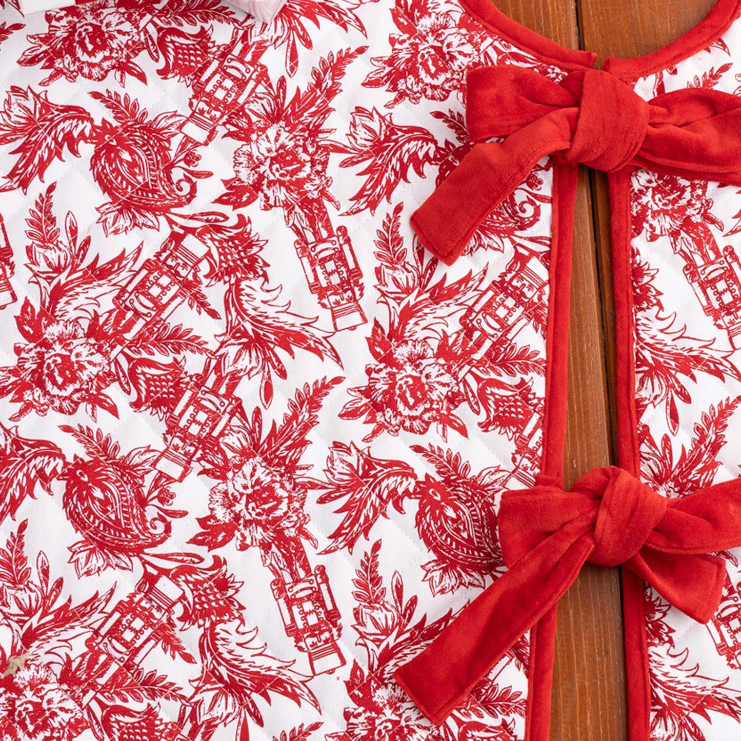 Nutcracker Toile Quilted Tree Skirt