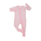 Pink Gingham Ruffle One Piece Bamboo Pajamas