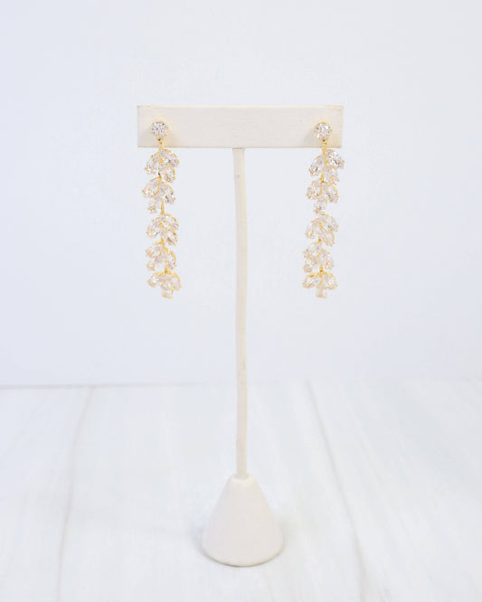 Santa Fe Crystal Dangle Earring WR Gold