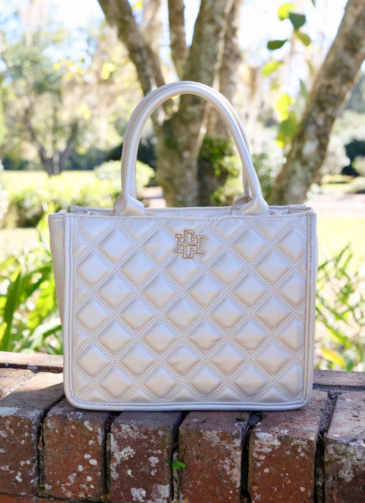 Pearl Quilted Mini Tote