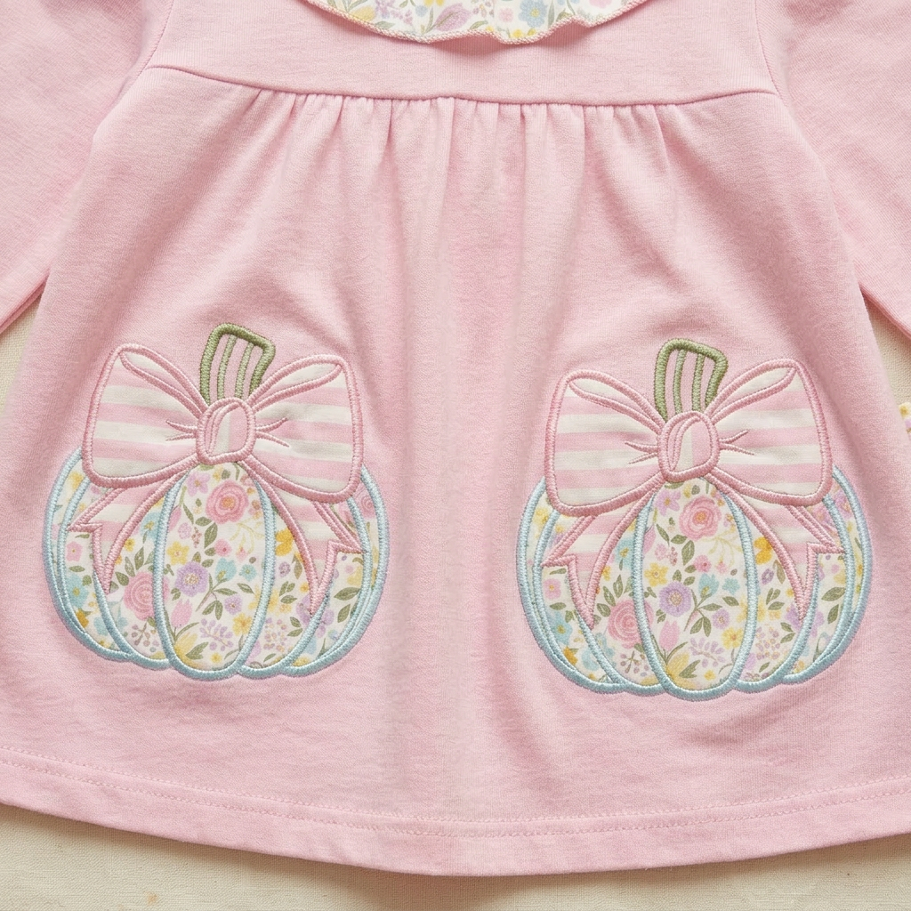 Pink Pumpkins, Ruffle Collar Romper