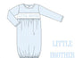 Smocked Little Brother Gown in Blue Gingham