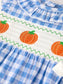 Blue Gingham Pumpkin Smock Embroidered Bubble- Baby Girl