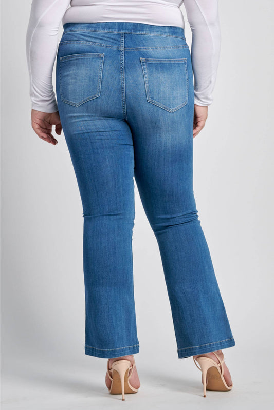 Mid-Rise, Medium Wash, Flare Jegging, PLUS