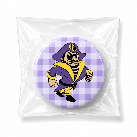 ECU Mascot Purple Gingham