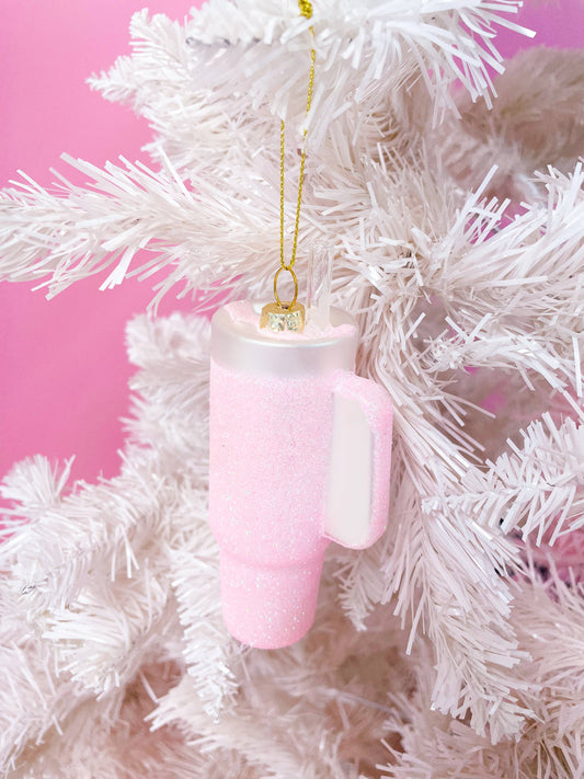 Pink Glitter Tumbler Ornament