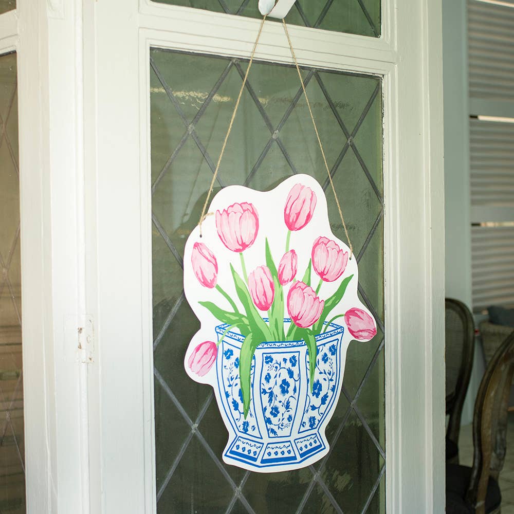 Chinoiserie Tulip Door Hanger