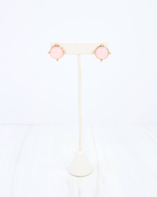 Florissant Pink, Round Post Earring