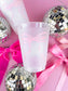 Pink Bow Frosted  Cups