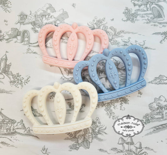 Crown Silicone Teether: Blue